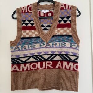 SUNCOO Multicolor Knit Sweater Vest